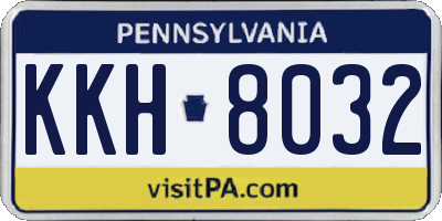 PA license plate KKH8032