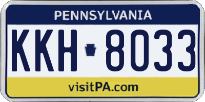 PA license plate KKH8033