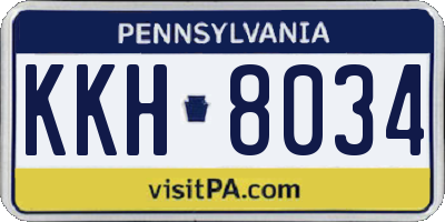 PA license plate KKH8034