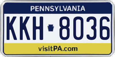 PA license plate KKH8036