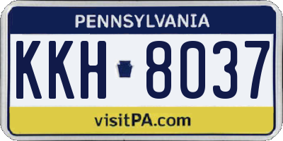 PA license plate KKH8037