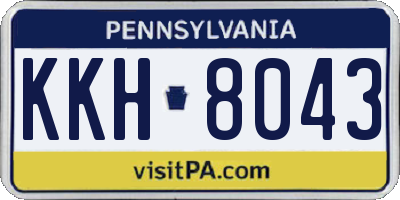 PA license plate KKH8043