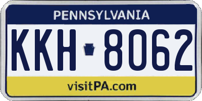 PA license plate KKH8062