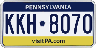 PA license plate KKH8070