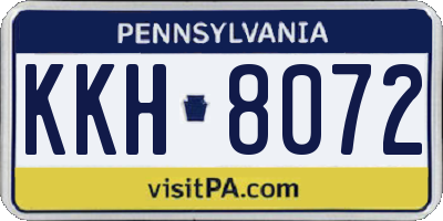 PA license plate KKH8072