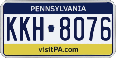 PA license plate KKH8076