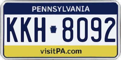 PA license plate KKH8092