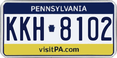 PA license plate KKH8102