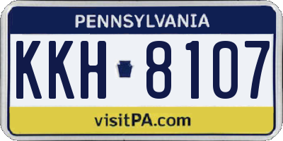 PA license plate KKH8107