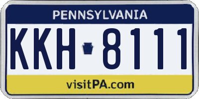 PA license plate KKH8111
