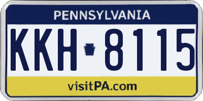 PA license plate KKH8115