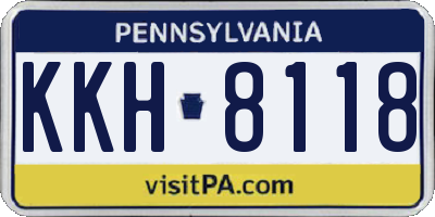 PA license plate KKH8118