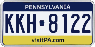 PA license plate KKH8122