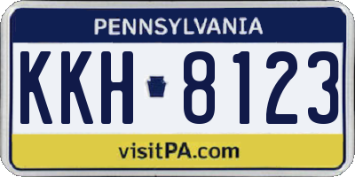 PA license plate KKH8123