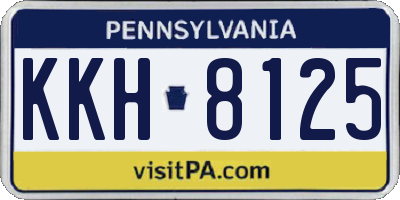 PA license plate KKH8125