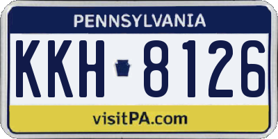 PA license plate KKH8126