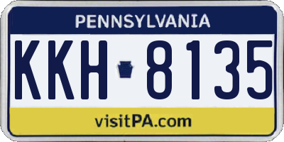 PA license plate KKH8135