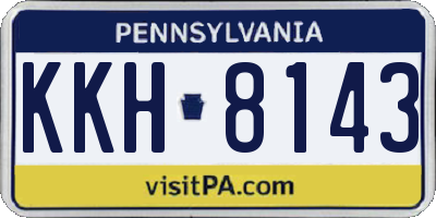 PA license plate KKH8143