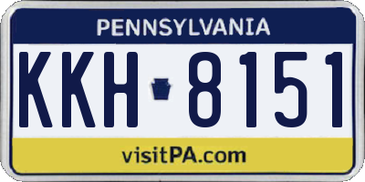 PA license plate KKH8151