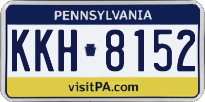 PA license plate KKH8152