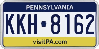 PA license plate KKH8162