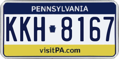 PA license plate KKH8167