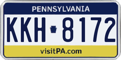 PA license plate KKH8172