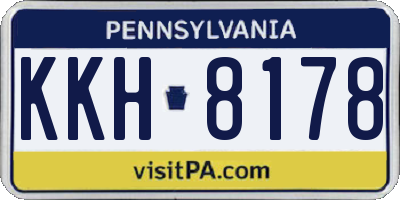 PA license plate KKH8178