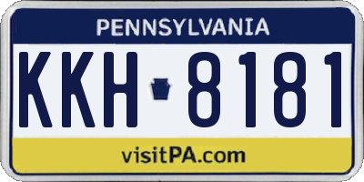 PA license plate KKH8181