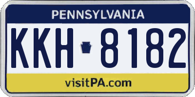 PA license plate KKH8182
