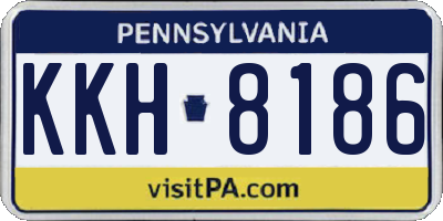 PA license plate KKH8186