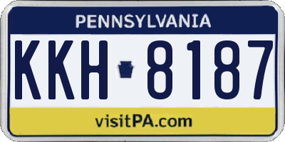 PA license plate KKH8187