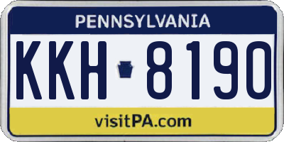 PA license plate KKH8190