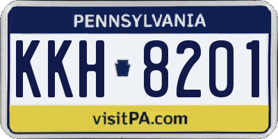 PA license plate KKH8201