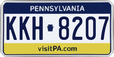 PA license plate KKH8207
