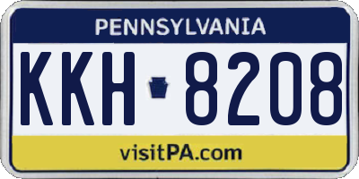 PA license plate KKH8208