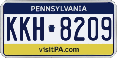 PA license plate KKH8209