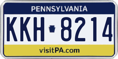 PA license plate KKH8214