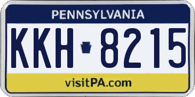 PA license plate KKH8215