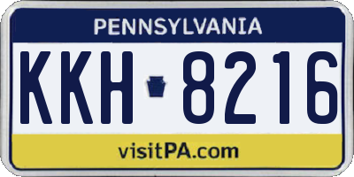 PA license plate KKH8216