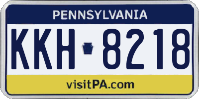 PA license plate KKH8218