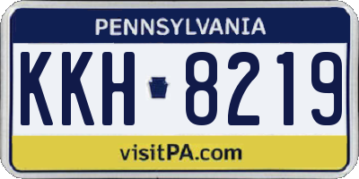 PA license plate KKH8219