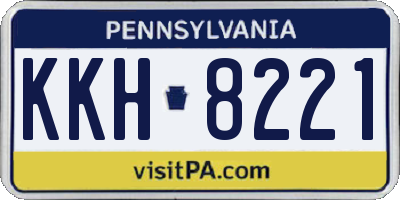 PA license plate KKH8221
