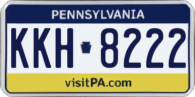 PA license plate KKH8222