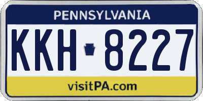 PA license plate KKH8227
