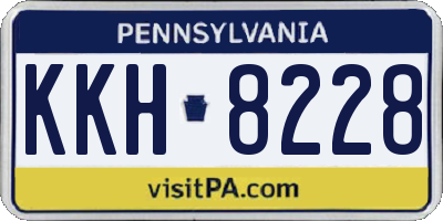 PA license plate KKH8228