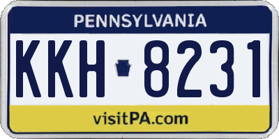 PA license plate KKH8231