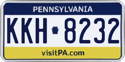 PA license plate KKH8232