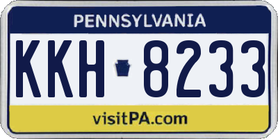 PA license plate KKH8233