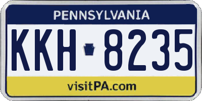 PA license plate KKH8235